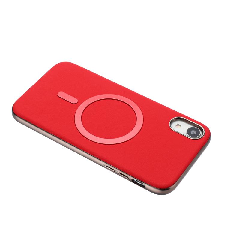 For iPhone XR Solid Color Plating MagSafe Full Coverage Phone Case