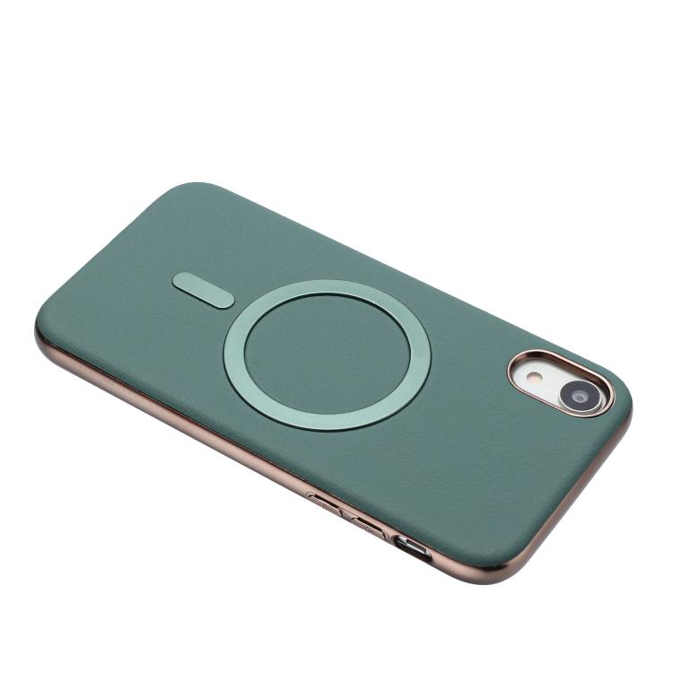 For iPhone XR Solid Color Plating MagSafe Full Coverage Phone Case