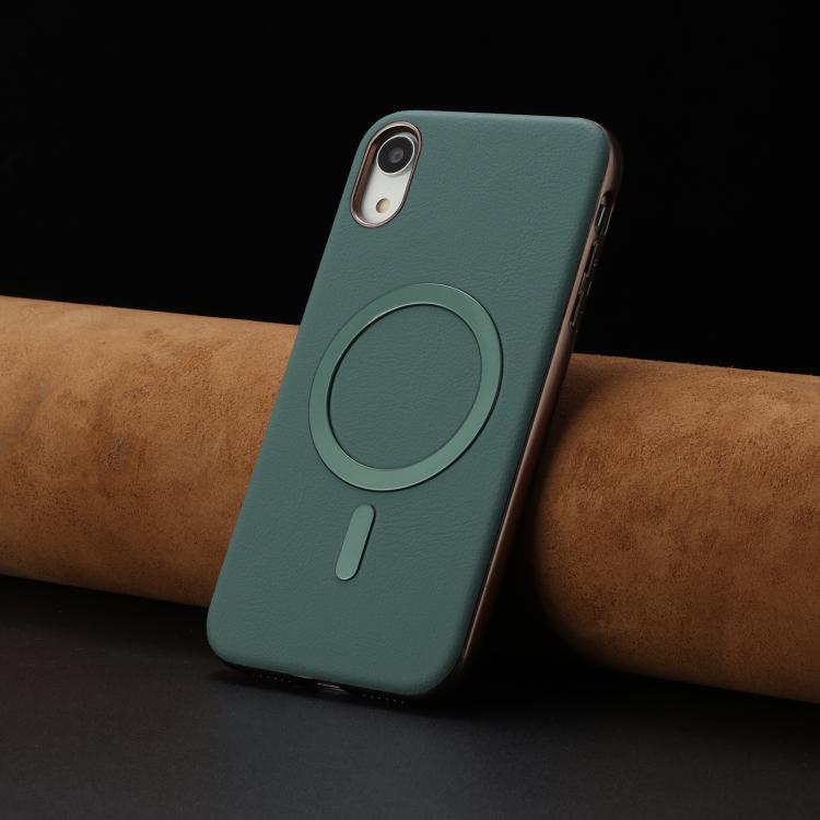 For iPhone XR Solid Color Plating MagSafe Full Coverage Phone Case