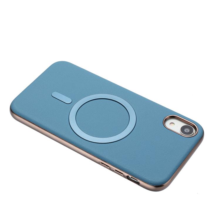 For iPhone XR Solid Color Plating MagSafe Full Coverage Phone Case