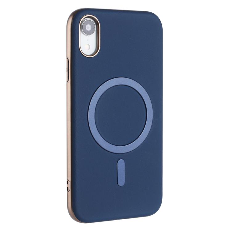 For iPhone XR Solid Color Plating MagSafe Full Coverage Phone Case