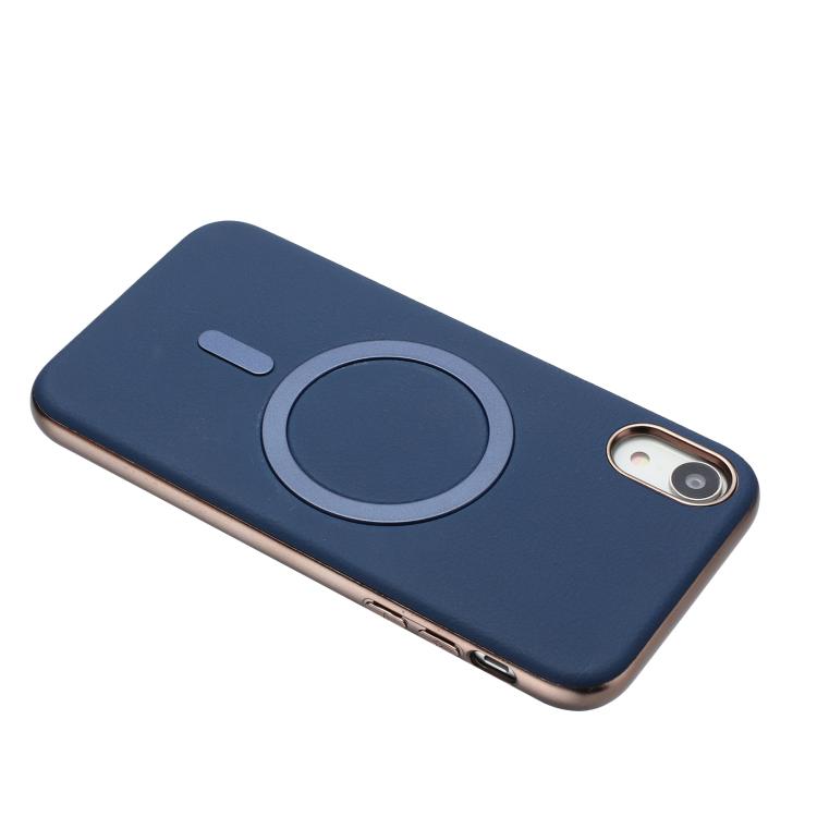 For iPhone XR Solid Color Plating MagSafe Full Coverage Phone Case