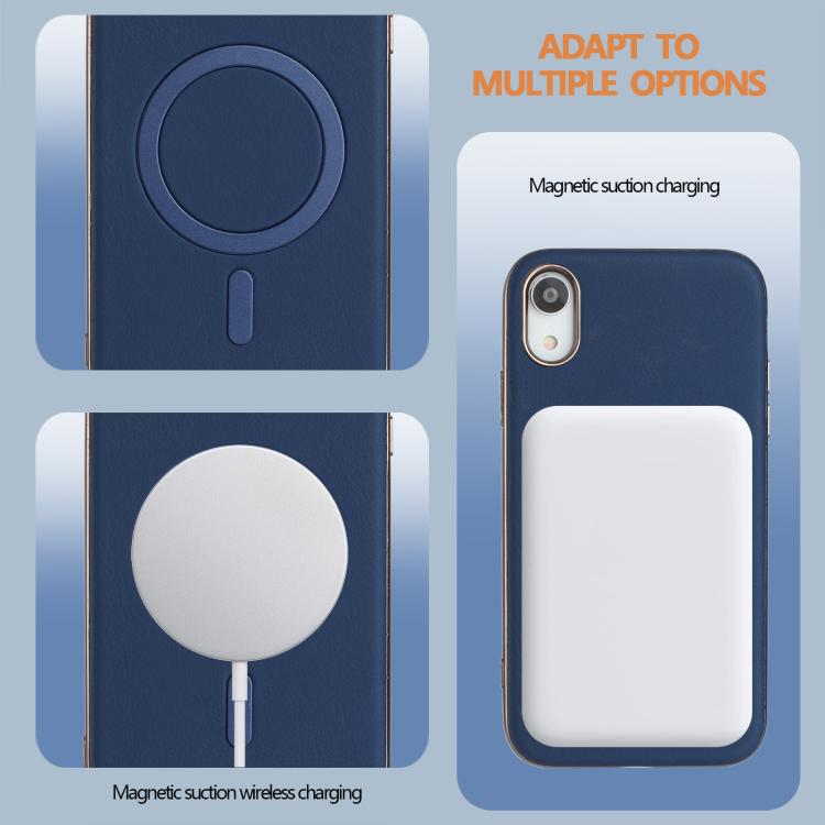 For iPhone XR Solid Color Plating MagSafe Full Coverage Phone Case