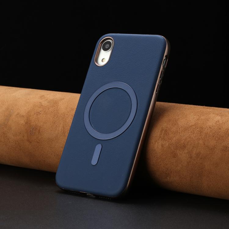 For iPhone XR Solid Color Plating MagSafe Full Coverage Phone Case