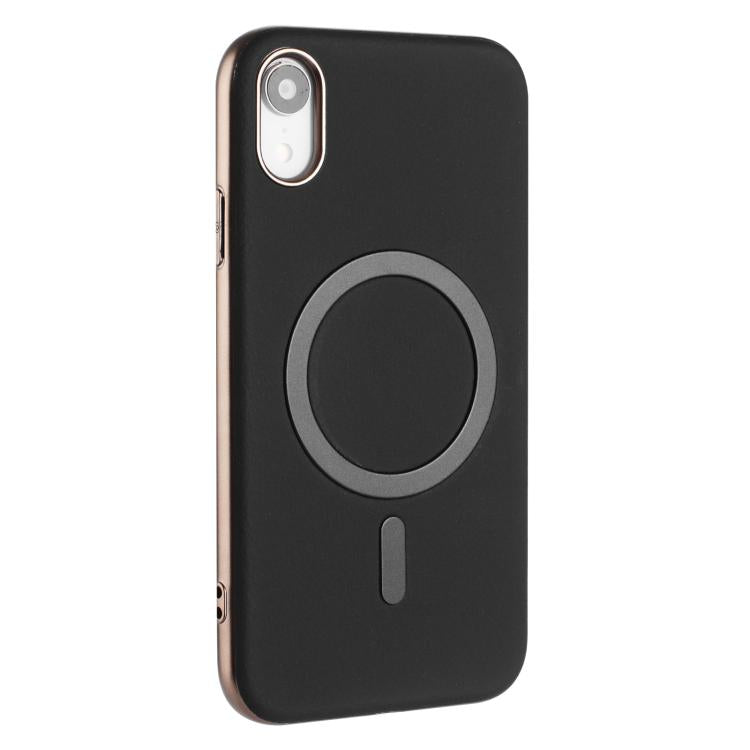 For iPhone XR Solid Color Plating MagSafe Full Coverage Phone Case