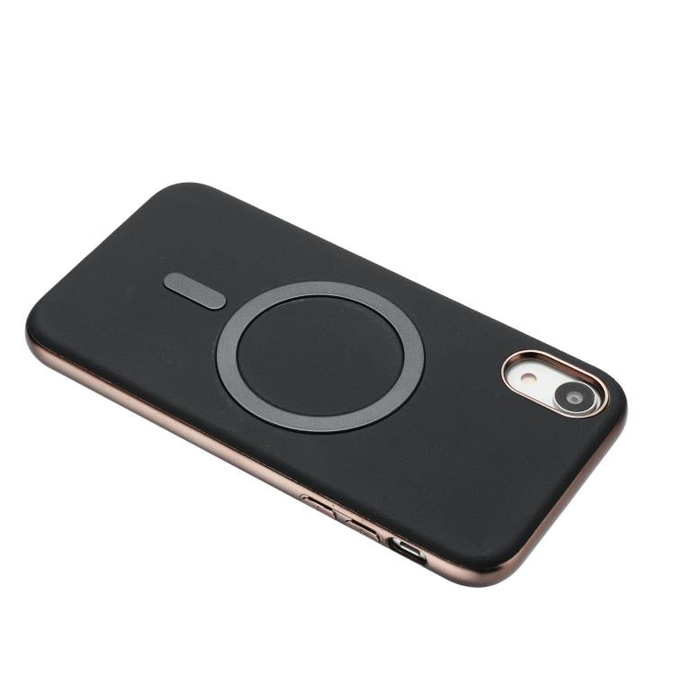 For iPhone XR Solid Color Plating MagSafe Full Coverage Phone Case