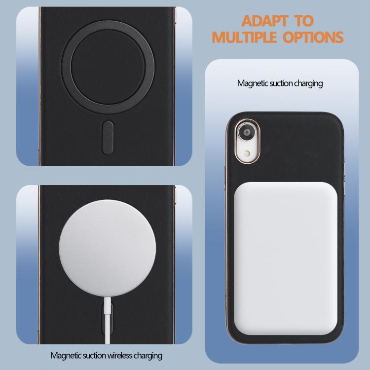 For iPhone XR Solid Color Plating MagSafe Full Coverage Phone Case