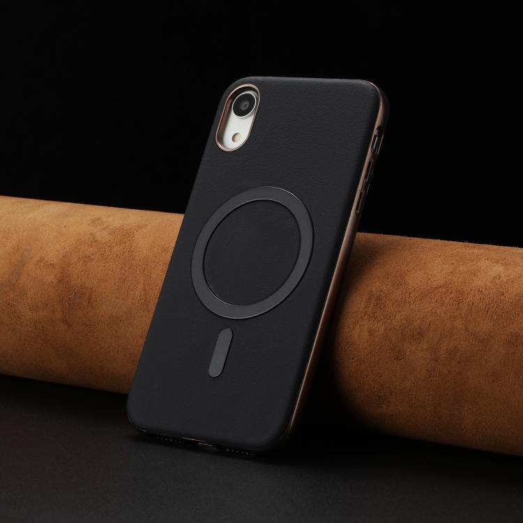 For iPhone XR Solid Color Plating MagSafe Full Coverage Phone Case