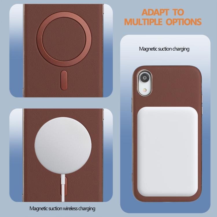 For iPhone XR Solid Color Plating MagSafe Full Coverage Phone Case