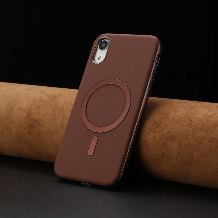 For iPhone XR Solid Color Plating MagSafe Full Coverage Phone Case