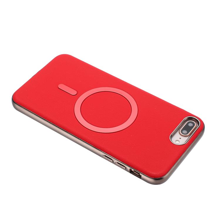 For iPhone 8 Plus / 7 Plus Solid Color Plating MagSafe Full Coverage Phone Case