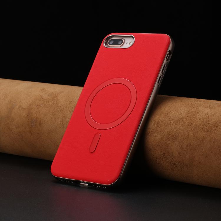 For iPhone 8 Plus / 7 Plus Solid Color Plating MagSafe Full Coverage Phone Case