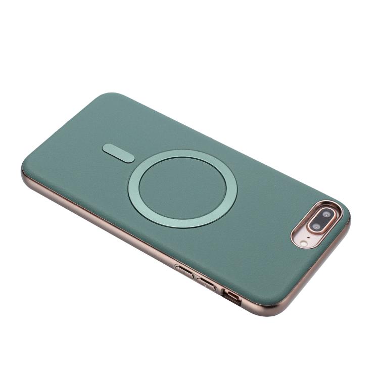 For iPhone 8 Plus / 7 Plus Solid Color Plating MagSafe Full Coverage Phone Case