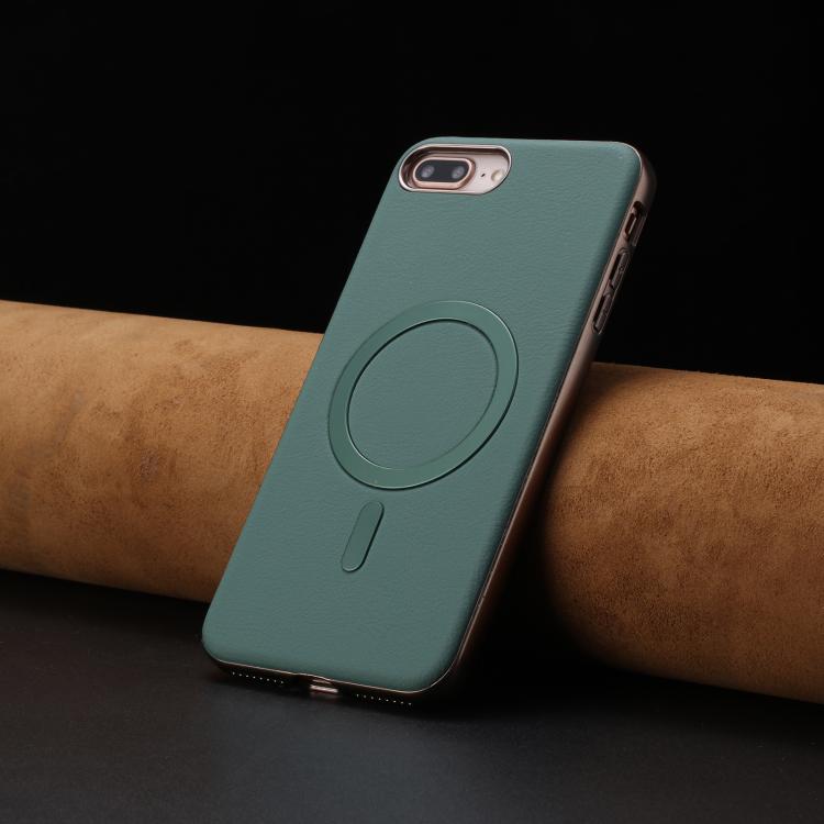 For iPhone 8 Plus / 7 Plus Solid Color Plating MagSafe Full Coverage Phone Case