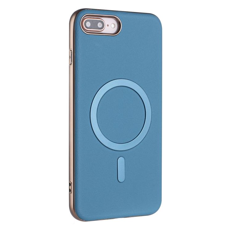For iPhone 8 Plus / 7 Plus Solid Color Plating MagSafe Full Coverage Phone Case