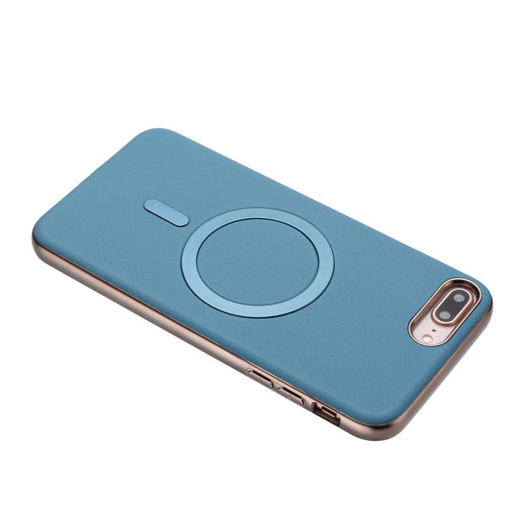 For iPhone 8 Plus / 7 Plus Solid Color Plating MagSafe Full Coverage Phone Case