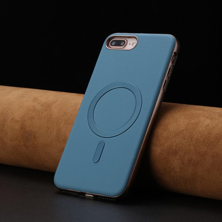 For iPhone 8 Plus / 7 Plus Solid Color Plating MagSafe Full Coverage Phone Case