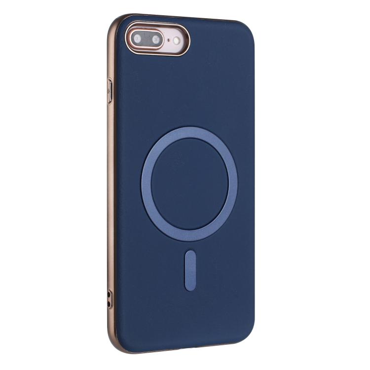 For iPhone 8 Plus / 7 Plus Solid Color Plating MagSafe Full Coverage Phone Case