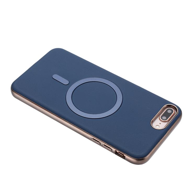 For iPhone 8 Plus / 7 Plus Solid Color Plating MagSafe Full Coverage Phone Case