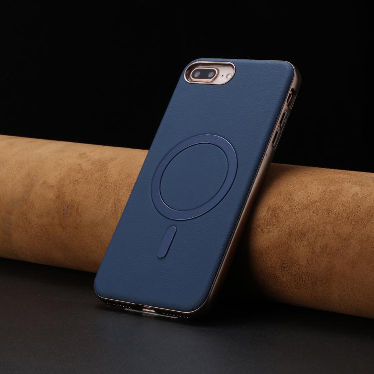 For iPhone 8 Plus / 7 Plus Solid Color Plating MagSafe Full Coverage Phone Case