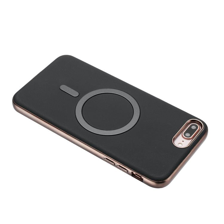 For iPhone 8 Plus / 7 Plus Solid Color Plating MagSafe Full Coverage Phone Case