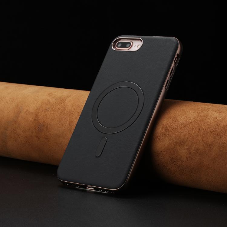 For iPhone 8 Plus / 7 Plus Solid Color Plating MagSafe Full Coverage Phone Case