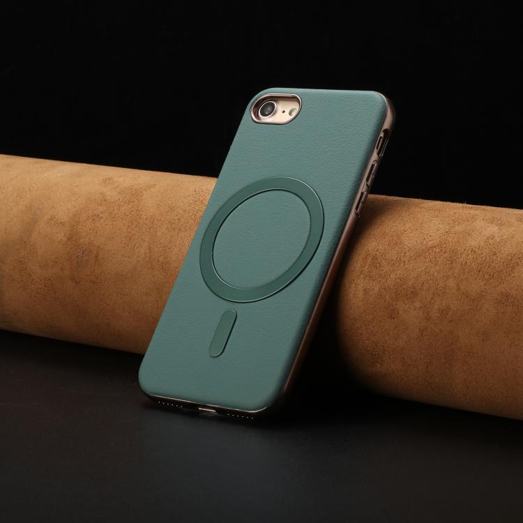 For iPhone 8 / 7 / 6 Solid Color Plating MagSafe Full Coverage Phone Case