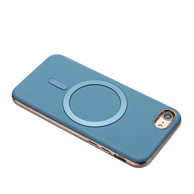 For iPhone 8 / 7 / 6 Solid Color Plating MagSafe Full Coverage Phone Case