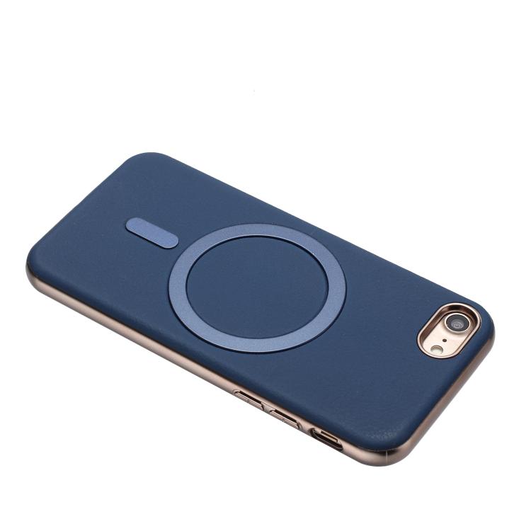 For iPhone 8 / 7 / 6 Solid Color Plating MagSafe Full Coverage Phone Case