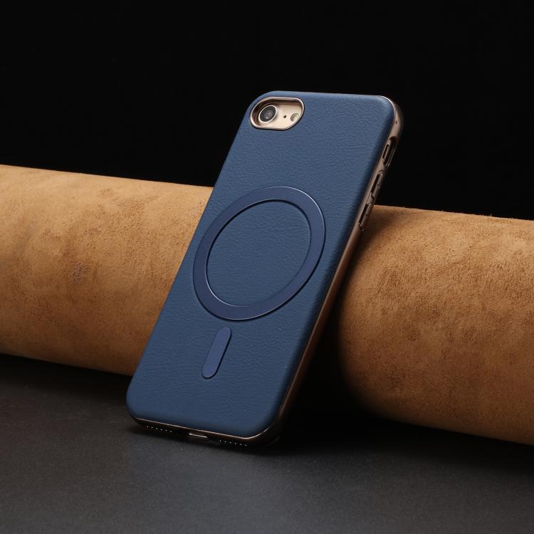 For iPhone 8 / 7 / 6 Solid Color Plating MagSafe Full Coverage Phone Case