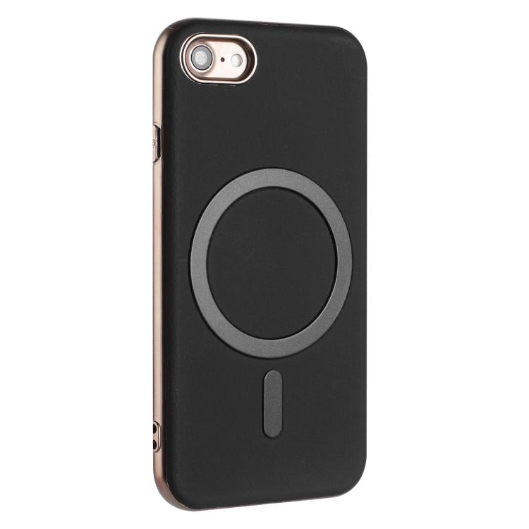 For iPhone 8 / 7 / 6 Solid Color Plating MagSafe Full Coverage Phone Case