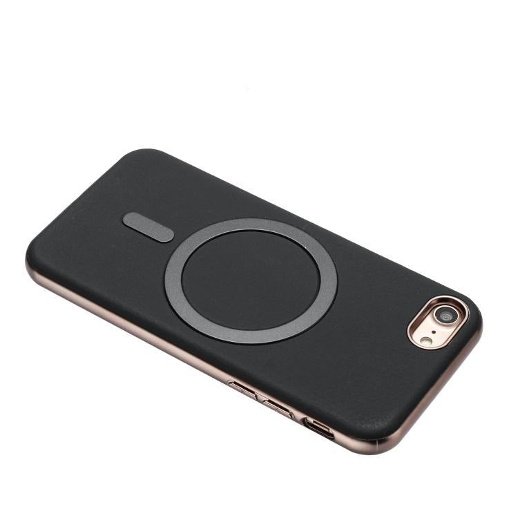 For iPhone 8 / 7 / 6 Solid Color Plating MagSafe Full Coverage Phone Case