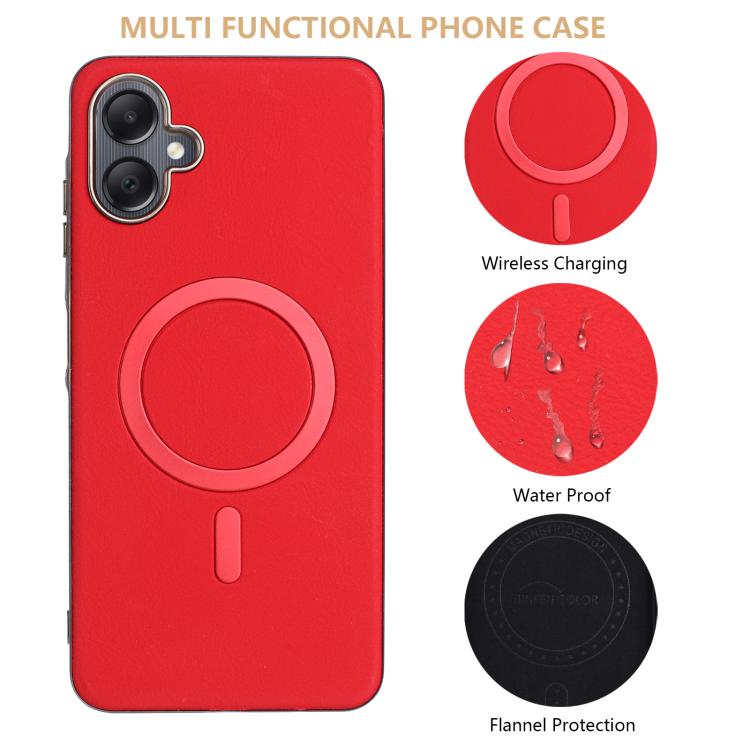 For Samsung Galaxy A06 Solid Color Plating MagSafe Full Coverage Phone Case