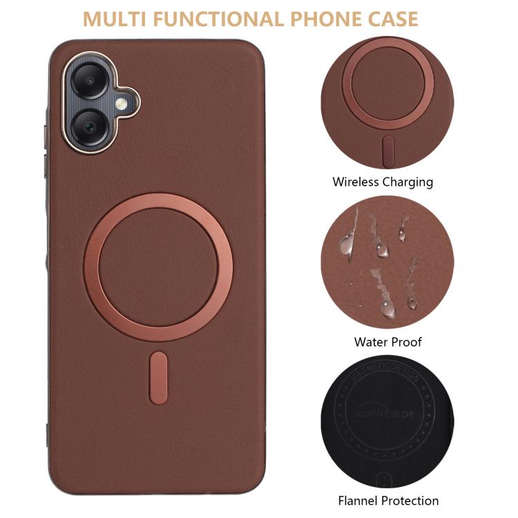 For Samsung Galaxy A06 Solid Color Plating MagSafe Full Coverage Phone Case