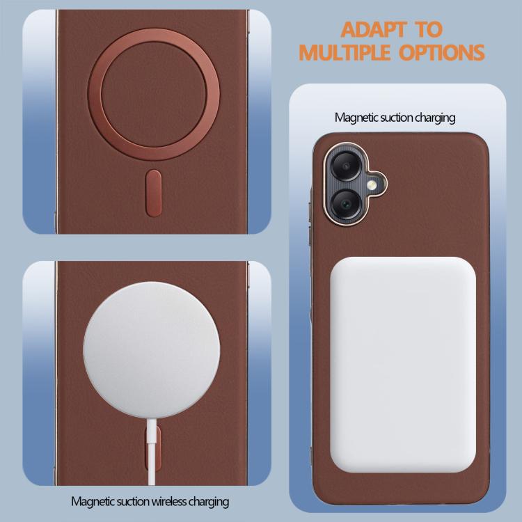 For Samsung Galaxy A06 Solid Color Plating MagSafe Full Coverage Phone Case