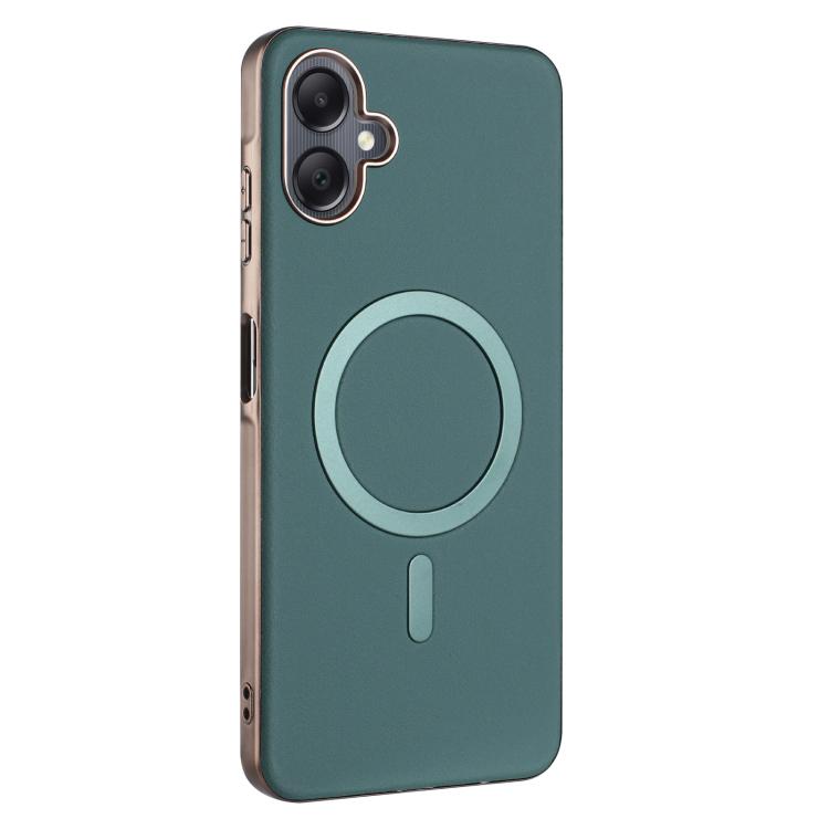 For Samsung Galaxy A06 Solid Color Plating MagSafe Full Coverage Phone Case