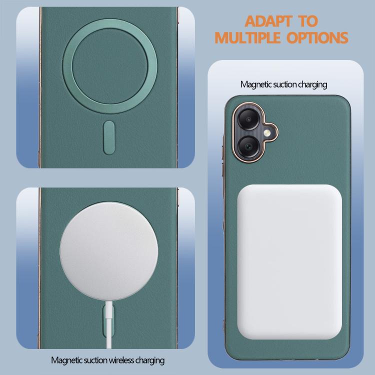 For Samsung Galaxy A06 Solid Color Plating MagSafe Full Coverage Phone Case