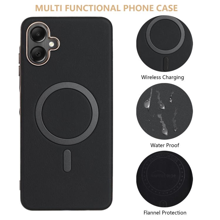 For Samsung Galaxy A06 Solid Color Plating MagSafe Full Coverage Phone Case
