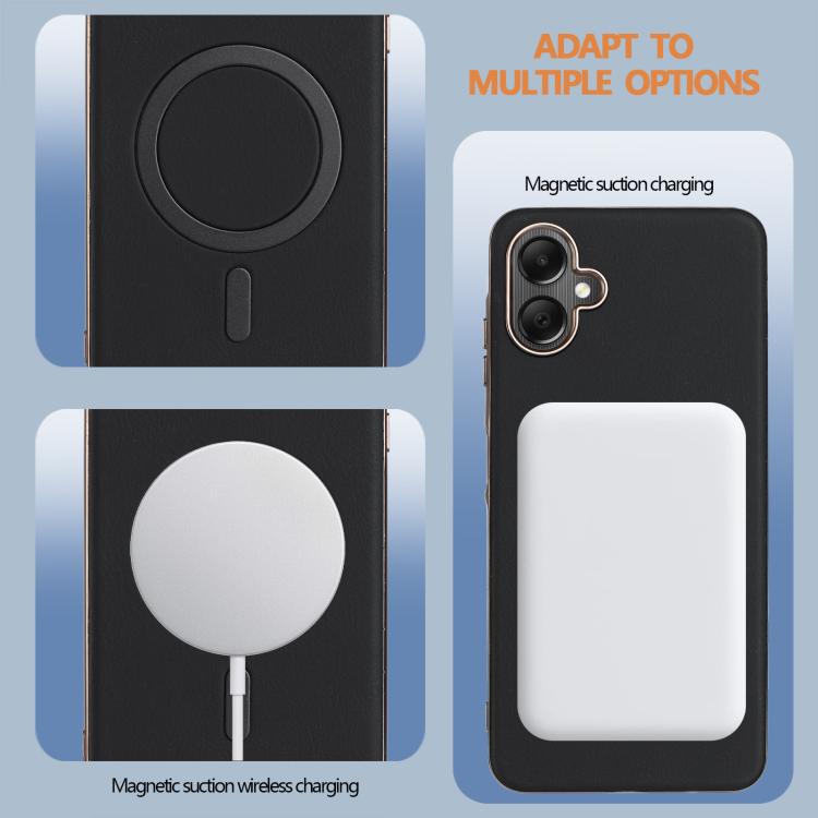For Samsung Galaxy A06 Solid Color Plating MagSafe Full Coverage Phone Case