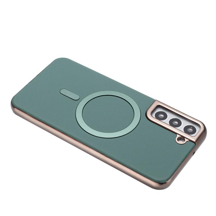 For Samsung Galaxy S25 5G Solid Color Plating MagSafe Full Coverage Phone Case