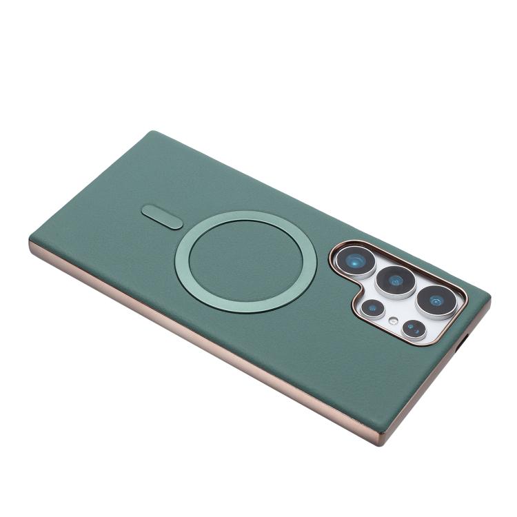 For Samsung Galaxy S25 Ultra 5G Solid Color Plating MagSafe Full Coverage Phone Case