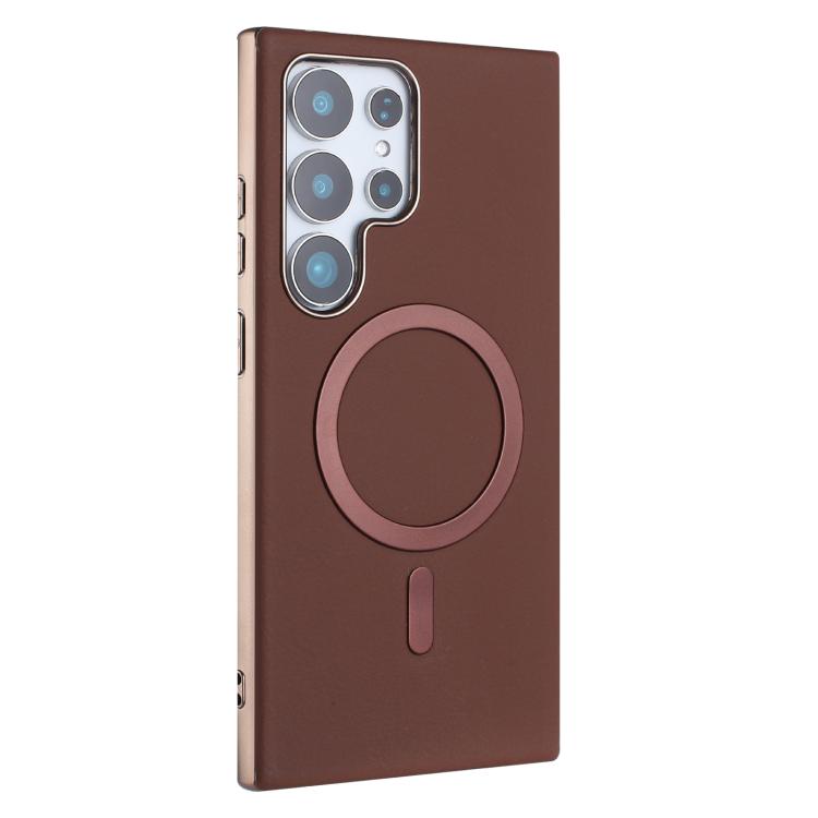 For Samsung Galaxy S25 Ultra 5G Solid Color Plating MagSafe Full Coverage Phone Case