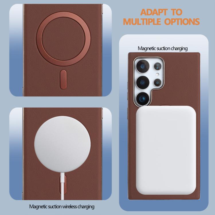 For Samsung Galaxy S25 Ultra 5G Solid Color Plating MagSafe Full Coverage Phone Case