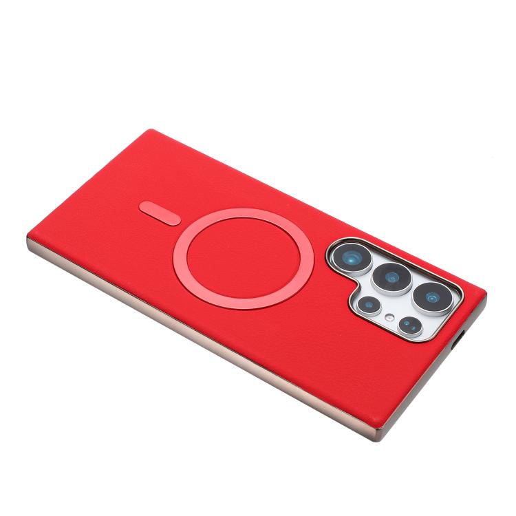 For Samsung Galaxy S24 Ultra 5G Solid Color Plating MagSafe Full Coverage Phone Case