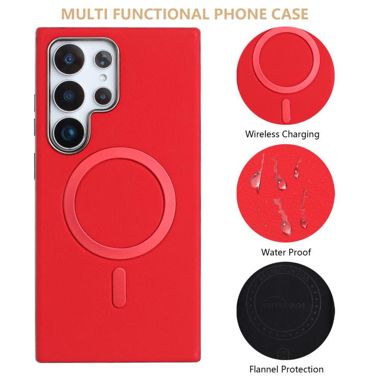 For Samsung Galaxy S24 Ultra 5G Solid Color Plating MagSafe Full Coverage Phone Case