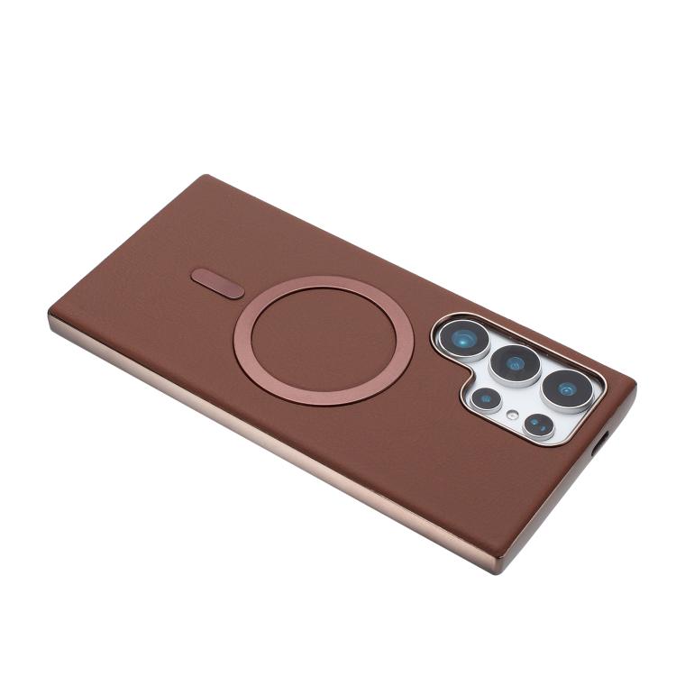 For Samsung Galaxy S24 Ultra 5G Solid Color Plating MagSafe Full Coverage Phone Case
