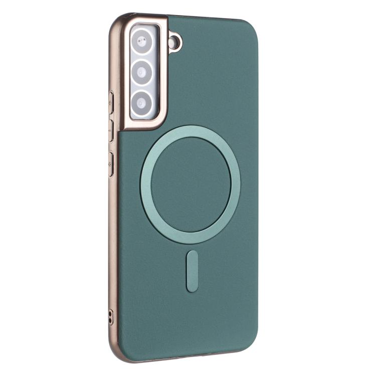 For Samsung Galaxy S24 5G Solid Color Plating MagSafe Full Coverage Phone Case