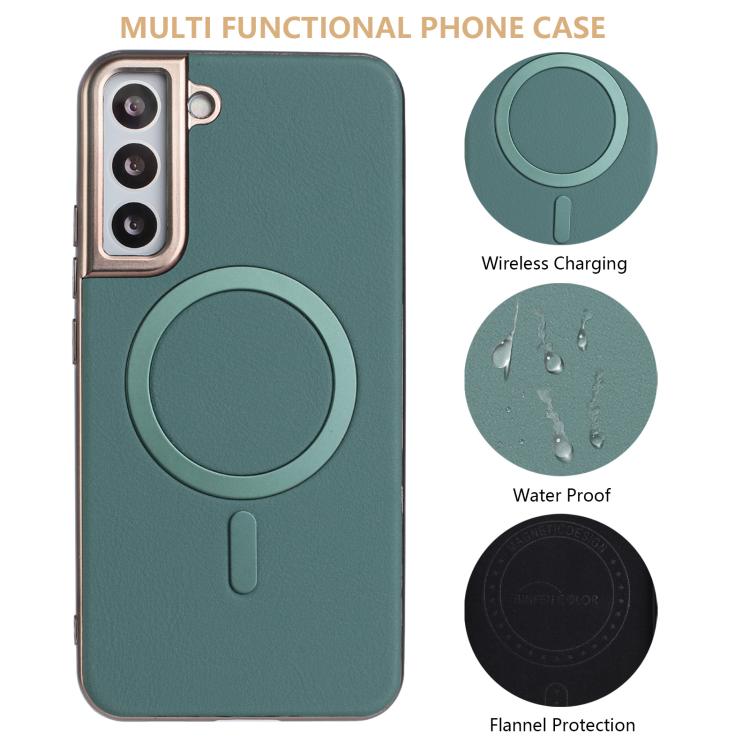 For Samsung Galaxy S24 5G Solid Color Plating MagSafe Full Coverage Phone Case