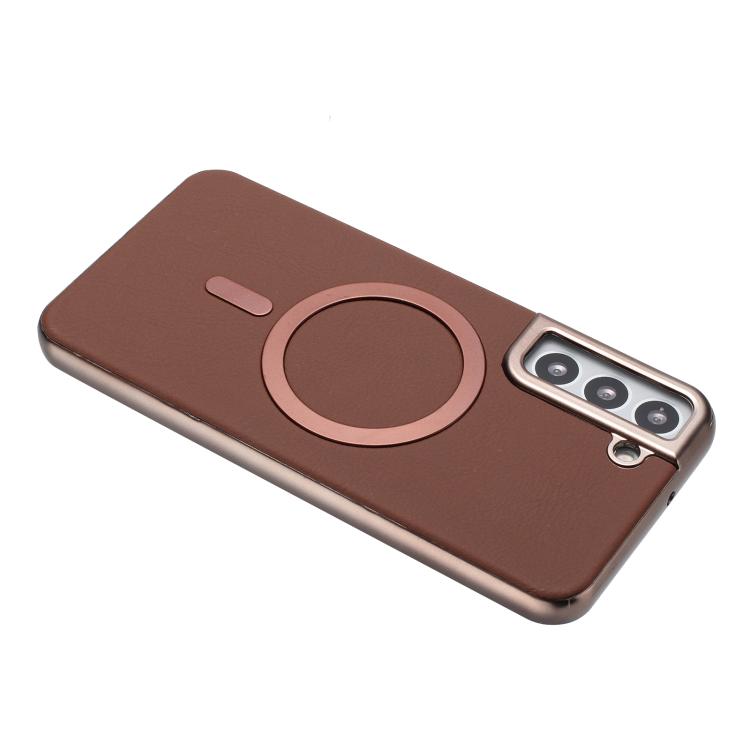 For Samsung Galaxy S24 5G Solid Color Plating MagSafe Full Coverage Phone Case