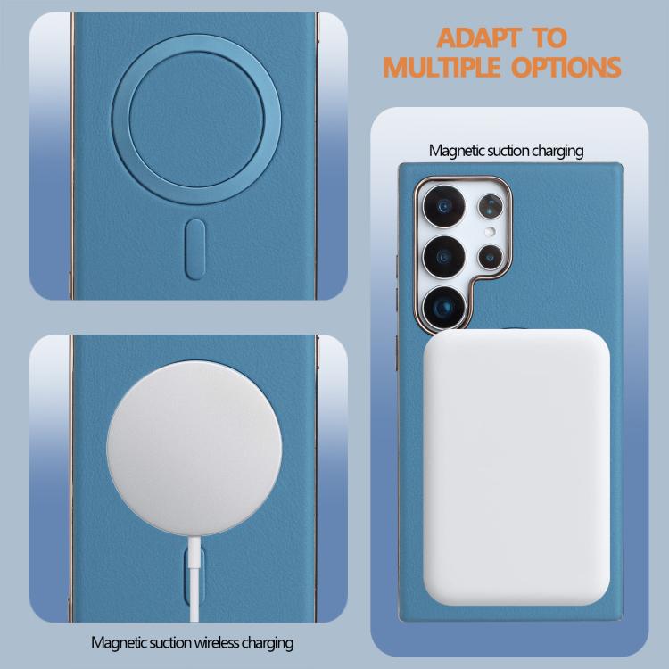 For Samsung Galaxy S23 Ultra 5G Solid Color Plating MagSafe Full Coverage Phone Case